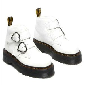Dr. Martens Devon Heart White Platform BNWT